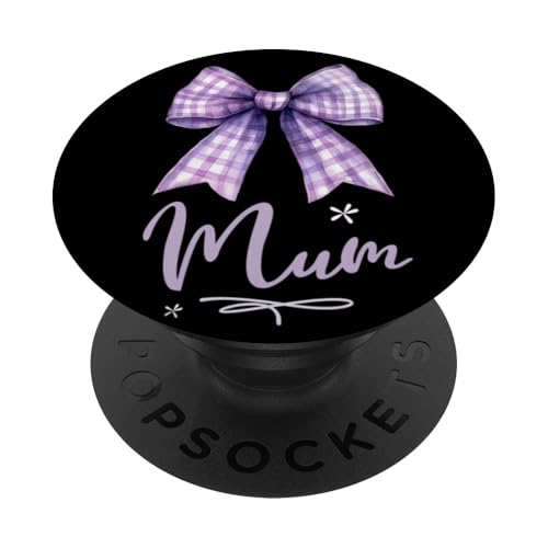 Supersüße lila Kokette Gingham-Schleife für die beste Mama PopSockets Klebender PopGrip Supersüße lila Kokette Gingham-Schleife für die beste Mama PopSockets Klebender PopGrip von Mum Life Fun