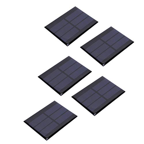 5-teiliges Mini-Solarpanel, 0,65-W-Solarpanel, Mini-Solarpanel DC 1,5 V Solarzellenpanel für Solarspielzeug, Rasenleuchten, Wandleuchten von Mumusuki