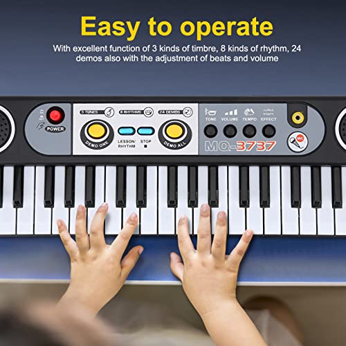 Elektrische Tastatur mit 37 Tasten, E-Piano, Musikinstrumente, Spielzeug-Digitalpiano-Tastatur mit USB, Musikinstrumente mit Mikrofon, 33,5 X 10,5 X 4 Cm von Mumusuki