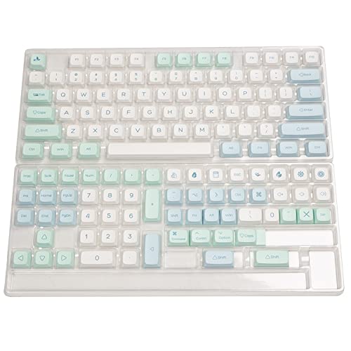 135 Tasten Mechanische Tastatur-Tastenkappen Ice Crystal Mint XDA PBT Keycap Sublimation für GK61/64/68/75/84/87/96/980/104 Dye Sub-Tastenkappen von Mumuve