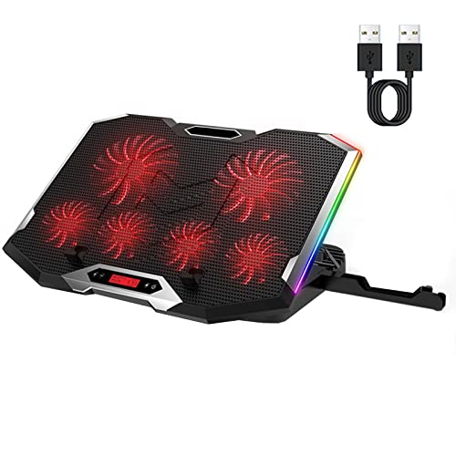 K9 Laptop-Kühlkörper-Halter, leise, Kühlkörper-Halterung, Laptop-Kühlpad mit Handy-Ständer für 14-18 Zoll Notebooks, Notebook-Halter, leiser Lüfter für Laptops, Laptop-Kühlsockel von Mumuve