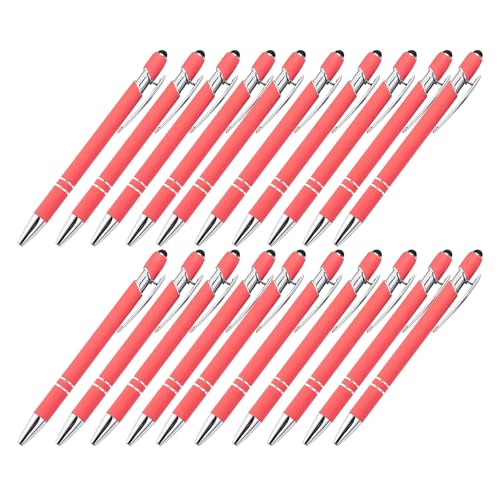 Mumuve Druckkugelschreiber aus Metall mit Touchscreen-Spitze, Metallstift-Clip, 1,0 mm Spitze, reibungsloses Schreiben, 20 Stück Mumuve Druckkugelschreiber aus Metall mit Touchscreen-Spitze, Metallstift-Clip, 1,0 mm Spitze, reibungsloses Schreiben, 20 Stück von Mumuve