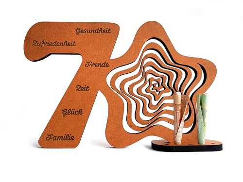 Munera Design - Originelle Geschenk-Idee zum 70 Geburtstag Frauen Männer Deko Farbe Orange von Munera Design