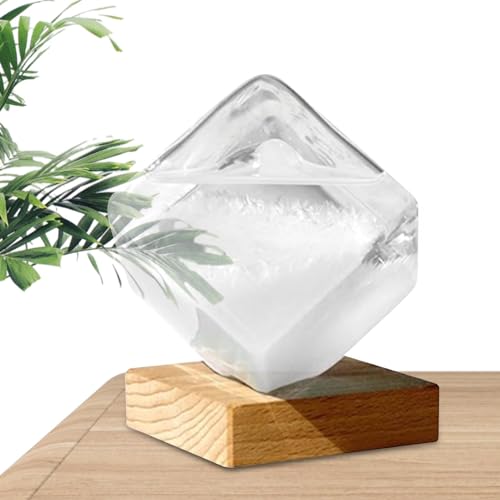 Sturmglas Wettervorhersage Flasche Wetterstation | Glaswürfelform Sturm Glas Büro Dekoration | Kreative Wetterglas Flüssigkeitsbarometer Mit Hölzern Sockel Für Zuhause Und Büro Sturmglas Wettervorhersage Flasche Wetterstation | Glaswürfelform Sturm Glas Büro Dekoration | Kreative Wetterglas Flüssigkeitsbarometer Mit Hölzern Sockel Für Zuhause Und Büro von Murman