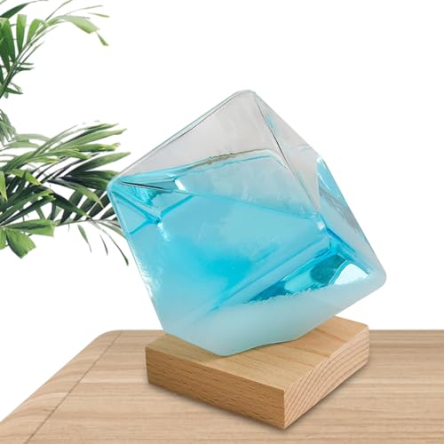 Sturmglas Wettervorhersage Flasche Wetterstation | Glaswürfelform Sturm Glas Büro Dekoration | Kreative Wetterglas Flüssigkeitsbarometer Mit Hölzern Sockel Für Zuhause Und Büro Sturmglas Wettervorhersage Flasche Wetterstation | Glaswürfelform Sturm Glas Büro Dekoration | Kreative Wetterglas Flüssigkeitsbarometer Mit Hölzern Sockel Für Zuhause Und Büro von Murman