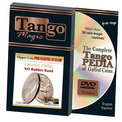 Flipper Coin Pro Elastic System (Quarter Dollar DVD w/Gimmick) (D0148) von Tango, Magic Trick, keine Fähigkeiten erforderlich von Murphy's Magic Supplies, Inc.