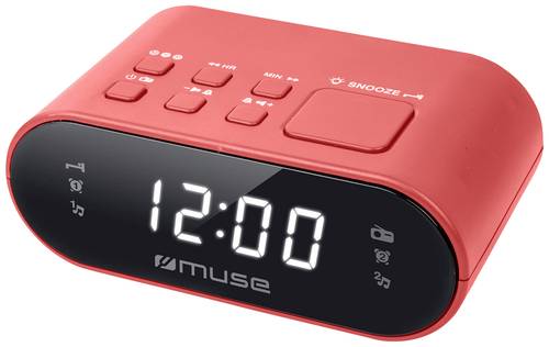 Muse M-10 RED Radiowecker UKW, FM Weckfunktion Rot von Muse