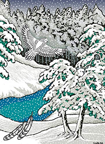 Museums and Galleries Cressida Bell Weihnachtskarten (341248 XPB) – Schneeeule im Flug von Museums & Galleries