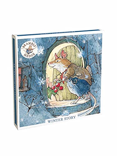 Museums & Galleries Box mit 12 kunstvollen Weihnachtskarten – 'Winter Story' – 12 Karten, je 6 von 2 Designs aus der Brambly Hedge Reihe, 170 x 170 x 23mm von Museums & Galleries