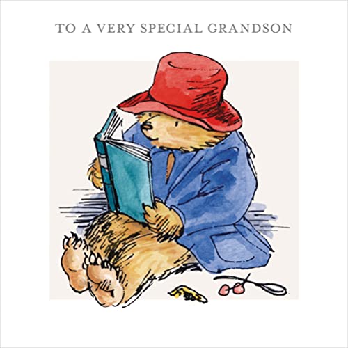 Museums & Galleries Glückwunschkarte zum Geburtstag mit Aufschrift "To A Very Special Grandson" – Künstlerische Illustration von Paddington Bear Lesebuch – für ihn von Museums & Galleries