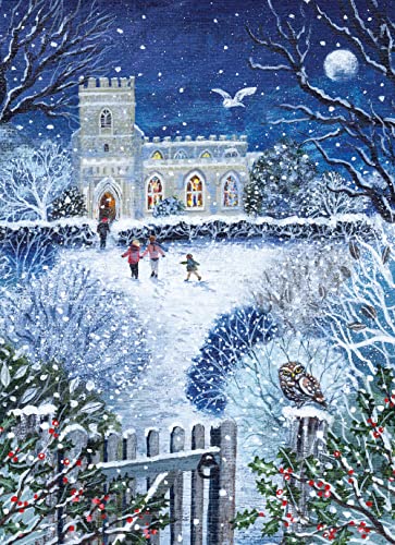 Museums & Galleries Lucy Grossmith Weihnachtskarten, Motiv Abendlied, Motiv: Kirche mit Eulen, 8 Karten mit jeweils 1 Design von Museums & Galleries