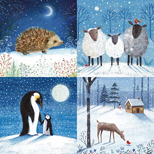 Museums & Galleries Weihnachtskarten, Motiv 'Moonlit Snowfall', 20 Karten, je 5 von 4 Designs, 20 Stück, 13.5 x 13.5 x 6.5cm von Museums & Galleries