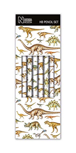 Natural history Collection Bleistifte mit Radiergummi, Dinosaurier-Motiv, HB, 6 Stück von Museums & Galleries
