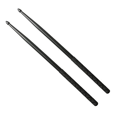 5A Nylon Drumsticks für Drum Set Leichte Haltbare Plastikübung ANTI-SLIP Griffe Drumsticks für Musikinstrument Percussion Zubehör Schwarz von Musfunny