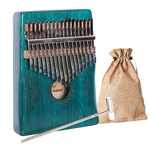 Kalimba Daumenklavier 17 Tasten, tragbares Mbira Fingerklavier Geschenke für Kinder und Erwachsene Musikinstrument Daumenklaviere – 17 Tasten (Kalimba Green) von Musfunny