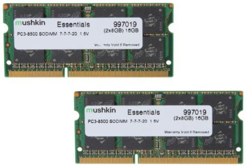 Mushkin DIMM 16 GB DDR3 Essentials 16 GB DDR3 1066 MHz Speicher-Modul – Module Arbeitsspeicher (16 GB, DDR3, 1066 MHz, Laptop, 204-pin DIMM, 2 x 8 GB) von Mushkin Enhanced