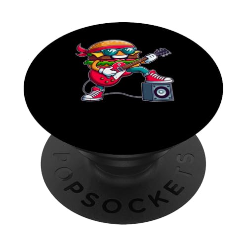Colorful Hamburger Sunglasses Playing Electric Guitar Rock PopSockets Klebender PopGrip Colorful Hamburger Sunglasses Playing Electric Guitar Rock PopSockets Klebender PopGrip von Music, Guitar Vacations Costume