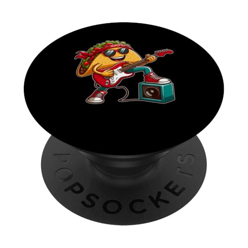 Colorful Taco Sunglasses Playing Bass Electric Guitar Rock PopSockets Klebender PopGrip von Music, Guitar Vacations Costume