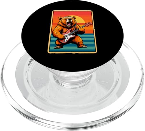 Sunset Retro Bear Playing Electric Bass Guitar Rock Lover PopSockets PopGrip für MagSafe Sunset Retro Bear Playing Electric Bass Guitar Rock Lover PopSockets PopGrip für MagSafe von Music, Guitar Vacations Costume