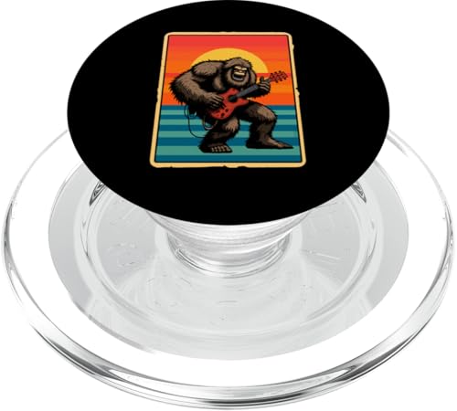 Sunset Retro Bigfoot Playing Electric Bass Guitar Rock Lover PopSockets PopGrip für MagSafe Sunset Retro Bigfoot Playing Electric Bass Guitar Rock Lover PopSockets PopGrip für MagSafe von Music, Guitar Vacations Costume