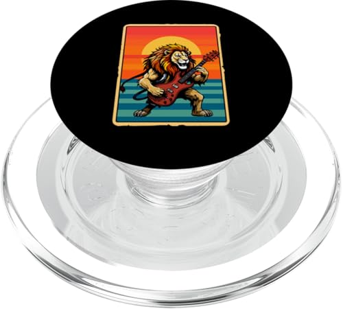 Sunset Retro Lion Playing Electric Bass Guitar Rock Lover PopSockets PopGrip für MagSafe Sunset Retro Lion Playing Electric Bass Guitar Rock Lover PopSockets PopGrip für MagSafe von Music, Guitar Vacations Costume
