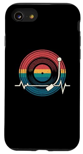 Musik Herzschlag Vinyl Schallplatte Retro Musik Liebhaber Männer Frauen Hülle für iPhone SE (2020) / 7 / 8 von Music Clothes Men Women Boys Girls Kids