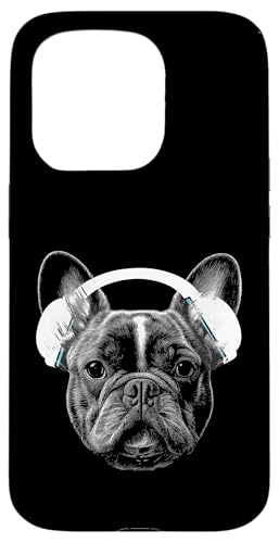 Lustige Französische Bulldogge mit Musik-Kopfhörern Hülle für iPhone 15 Pro Lustige Französische Bulldogge mit Musik-Kopfhörern Hülle für iPhone 15 Pro von Music Dj Frenchie turntable music dj animal