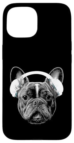 Lustige Französische Bulldogge mit Musik-Kopfhörern Hülle für iPhone 15 Lustige Französische Bulldogge mit Musik-Kopfhörern Hülle für iPhone 15 von Music Dj Frenchie turntable music dj animal