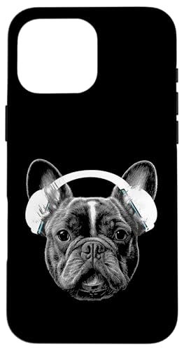 Lustige Französische Bulldogge mit Musik-Kopfhörern Hülle für iPhone 16 Pro Max Lustige Französische Bulldogge mit Musik-Kopfhörern Hülle für iPhone 16 Pro Max von Music Dj Frenchie turntable music dj animal
