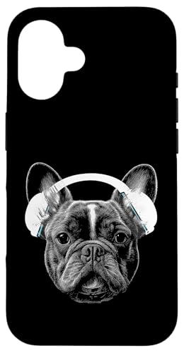 Lustige Französische Bulldogge mit Musik-Kopfhörern Hülle für iPhone 16 Lustige Französische Bulldogge mit Musik-Kopfhörern Hülle für iPhone 16 von Music Dj Frenchie turntable music dj animal