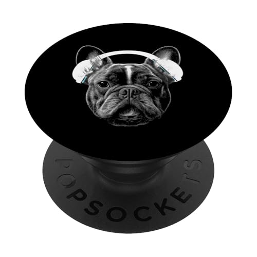 Lustige Französische Bulldogge mit Musik-Kopfhörern PopSockets Klebender PopGrip Lustige Französische Bulldogge mit Musik-Kopfhörern PopSockets Klebender PopGrip von Music Dj Frenchie turntable music dj animal
