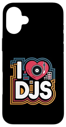 I Love DJs Vinyl Plattenspieler Passion Hülle für iPhone 16 Plus von Music Enthusiasts DJ Culture Lovers