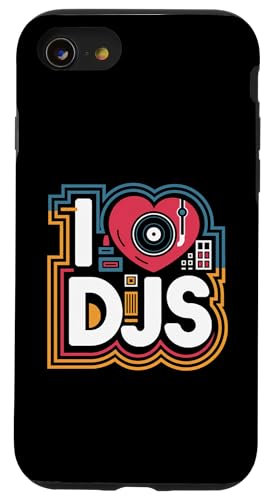I Love DJs Vinyl Plattenspieler Passion Hülle für iPhone SE (2020) / 7 / 8 von Music Enthusiasts DJ Culture Lovers