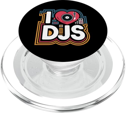 I Love DJs Vinyl Plattenspieler Passion PopSockets PopGrip für MagSafe von Music Enthusiasts DJ Culture Lovers