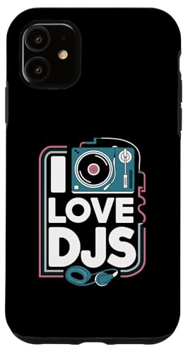 I Love DJs Plattenspieler-Kopfhörer Hülle für iPhone 11 I Love DJs Plattenspieler-Kopfhörer Hülle für iPhone 11 von Music Enthusiasts Turntable Headphones