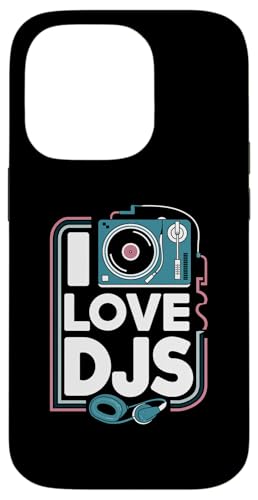 I Love DJs Plattenspieler-Kopfhörer Hülle für iPhone 14 Pro I Love DJs Plattenspieler-Kopfhörer Hülle für iPhone 14 Pro von Music Enthusiasts Turntable Headphones