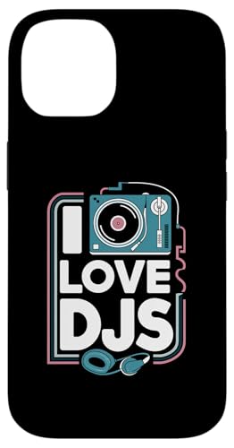 I Love DJs Plattenspieler-Kopfhörer Hülle für iPhone 14 I Love DJs Plattenspieler-Kopfhörer Hülle für iPhone 14 von Music Enthusiasts Turntable Headphones