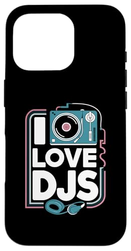 I Love DJs Plattenspieler-Kopfhörer Hülle für iPhone 16 Pro I Love DJs Plattenspieler-Kopfhörer Hülle für iPhone 16 Pro von Music Enthusiasts Turntable Headphones
