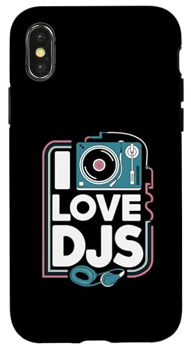 I Love DJs Plattenspieler-Kopfhörer Hülle für iPhone X/XS I Love DJs Plattenspieler-Kopfhörer Hülle für iPhone X/XS von Music Enthusiasts Turntable Headphones