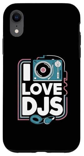 I Love DJs Plattenspieler-Kopfhörer Hülle für iPhone XR I Love DJs Plattenspieler-Kopfhörer Hülle für iPhone XR von Music Enthusiasts Turntable Headphones