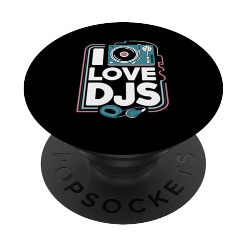 I Love DJs Plattenspieler-Kopfhörer PopSockets Klebender PopGrip I Love DJs Plattenspieler-Kopfhörer PopSockets Klebender PopGrip von Music Enthusiasts Turntable Headphones
