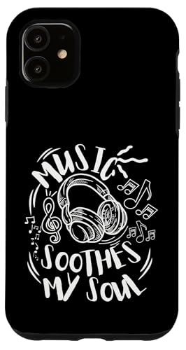 Musik beruhigt meine Seelenkopfhörer mit musikalischen Noten Hülle für iPhone 11 Musik beruhigt meine Seelenkopfhörer mit musikalischen Noten Hülle für iPhone 11 von Music Headphones Co.
