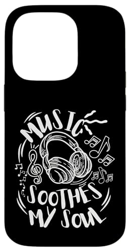 Musik beruhigt meine Seelenkopfhörer mit musikalischen Noten Hülle für iPhone 14 Pro Musik beruhigt meine Seelenkopfhörer mit musikalischen Noten Hülle für iPhone 14 Pro von Music Headphones Co.