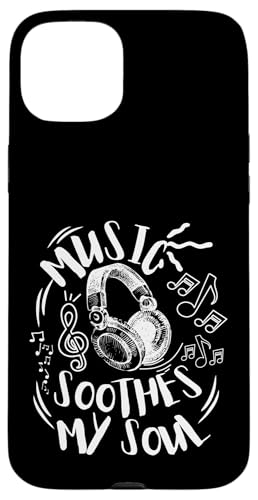 Musik beruhigt meine Seelenkopfhörer mit musikalischen Noten Hülle für iPhone 15 Plus Musik beruhigt meine Seelenkopfhörer mit musikalischen Noten Hülle für iPhone 15 Plus von Music Headphones Co.
