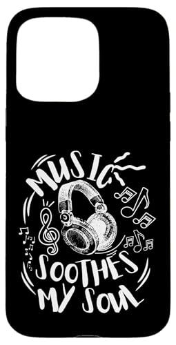 Musik beruhigt meine Seelenkopfhörer mit musikalischen Noten Hülle für iPhone 15 Pro Max Musik beruhigt meine Seelenkopfhörer mit musikalischen Noten Hülle für iPhone 15 Pro Max von Music Headphones Co.