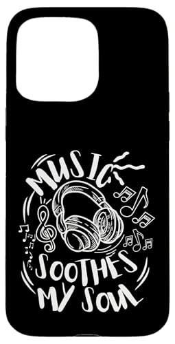 Musik beruhigt meine Seelenkopfhörer mit musikalischen Noten Hülle für iPhone 15 Pro Max Musik beruhigt meine Seelenkopfhörer mit musikalischen Noten Hülle für iPhone 15 Pro Max von Music Headphones Co.