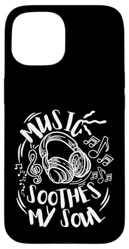 Musik beruhigt meine Seelenkopfhörer mit musikalischen Noten Hülle für iPhone 15 Musik beruhigt meine Seelenkopfhörer mit musikalischen Noten Hülle für iPhone 15 von Music Headphones Co.