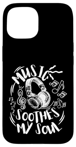 Musik beruhigt meine Seelenkopfhörer mit musikalischen Noten Hülle für iPhone 15 Musik beruhigt meine Seelenkopfhörer mit musikalischen Noten Hülle für iPhone 15 von Music Headphones Co.