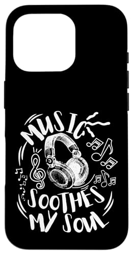 Musik beruhigt meine Seelenkopfhörer mit musikalischen Noten Hülle für iPhone 16 Pro Musik beruhigt meine Seelenkopfhörer mit musikalischen Noten Hülle für iPhone 16 Pro von Music Headphones Co.