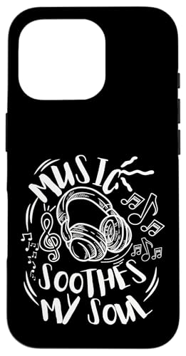 Musik beruhigt meine Seelenkopfhörer mit musikalischen Noten Hülle für iPhone 16 Pro Musik beruhigt meine Seelenkopfhörer mit musikalischen Noten Hülle für iPhone 16 Pro von Music Headphones Co.